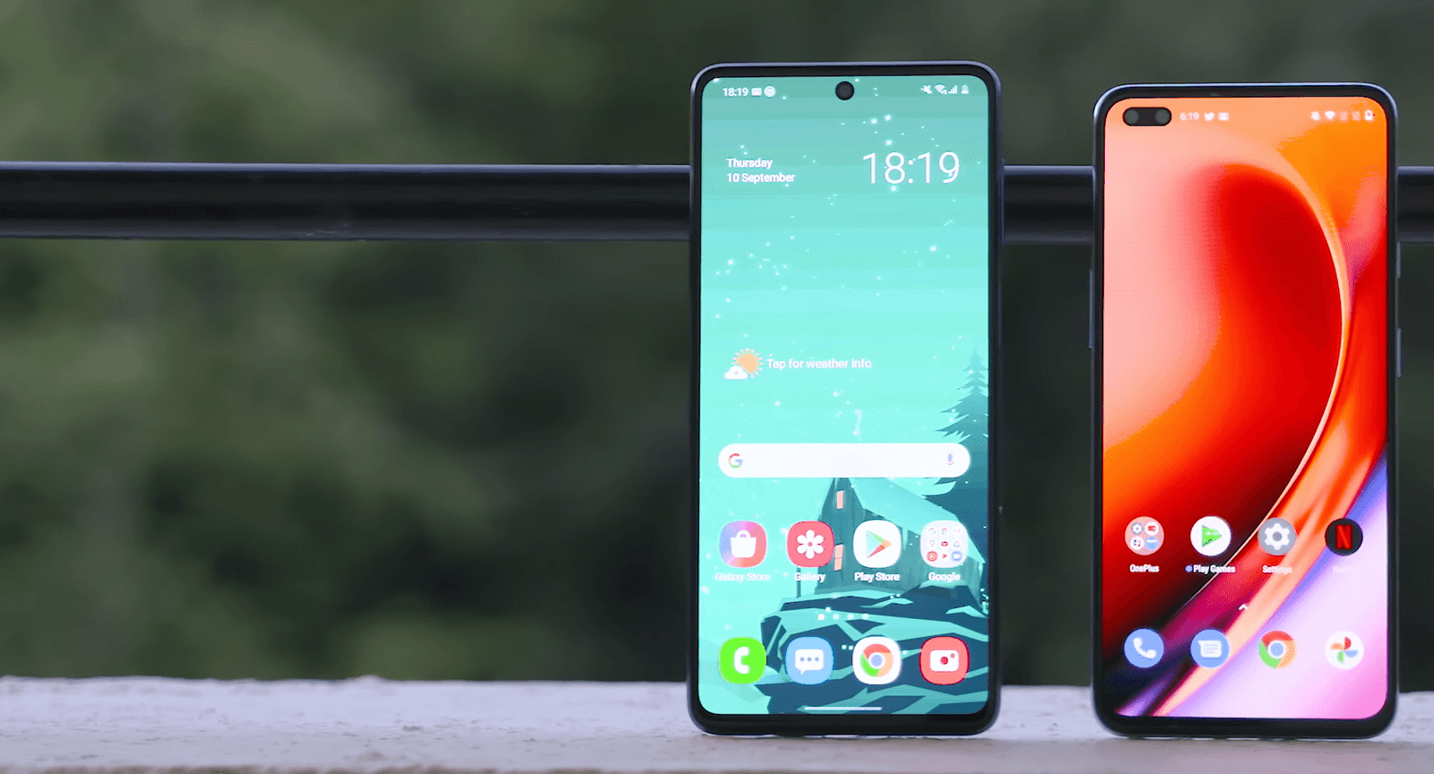Samsung Galaxy M51 Vs OnePlus Nord Front Screen