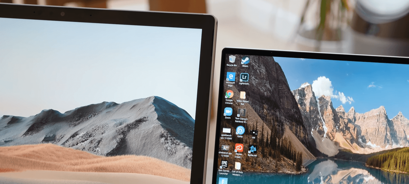 Microsoft Surface Book 3 vs Dell XPS 13 Front Screen