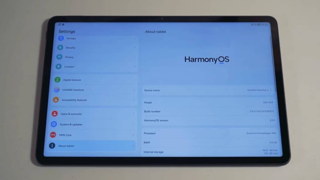 Huawei MatePad 11 Harmony OS View