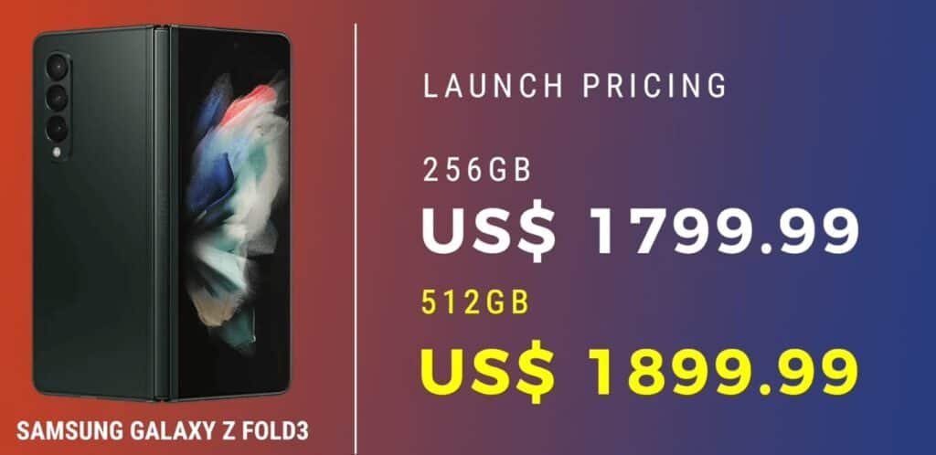 Samsung Galaxy Z Fold 3 5G Price