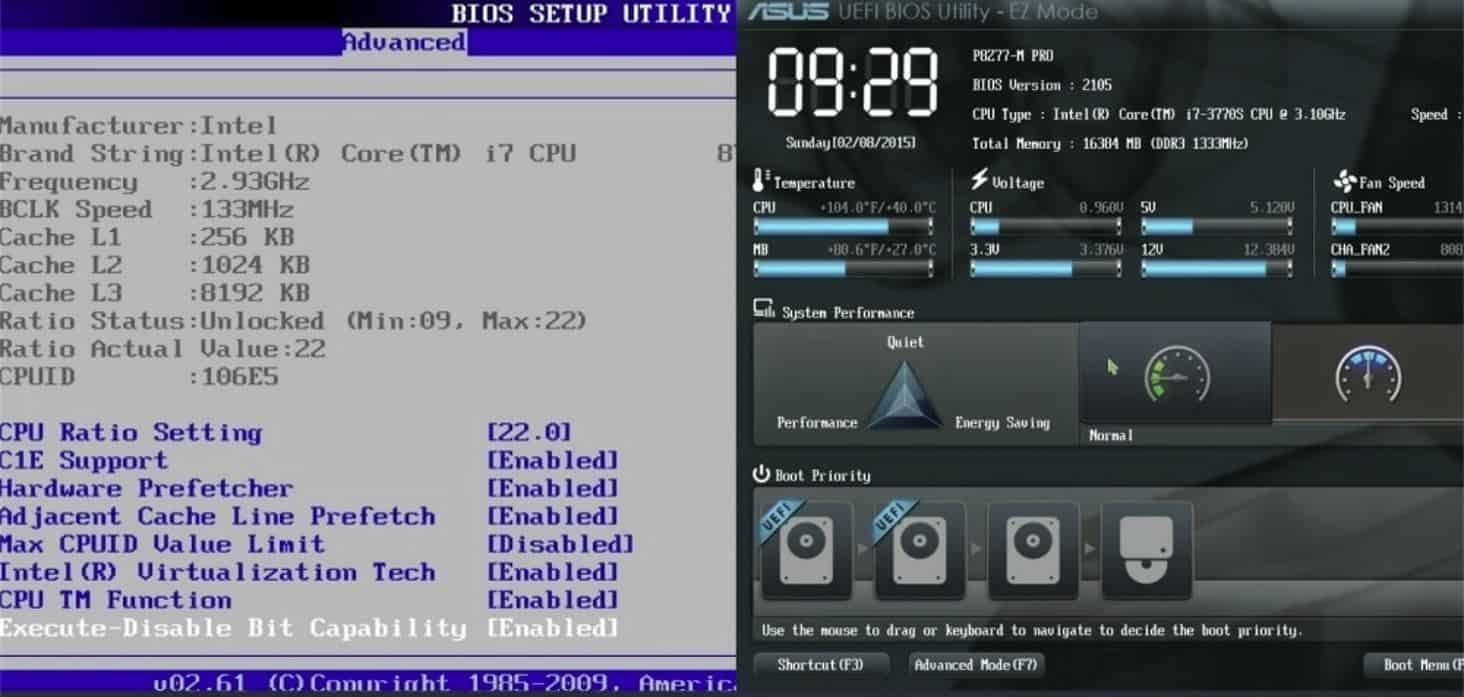 BIOS vs UEFI Comparision