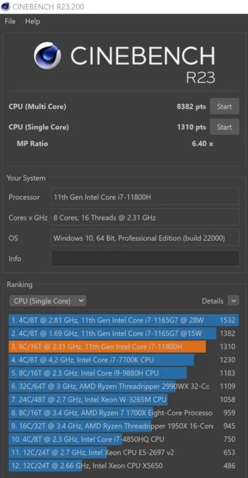 Dell Xps 17 Cinebench