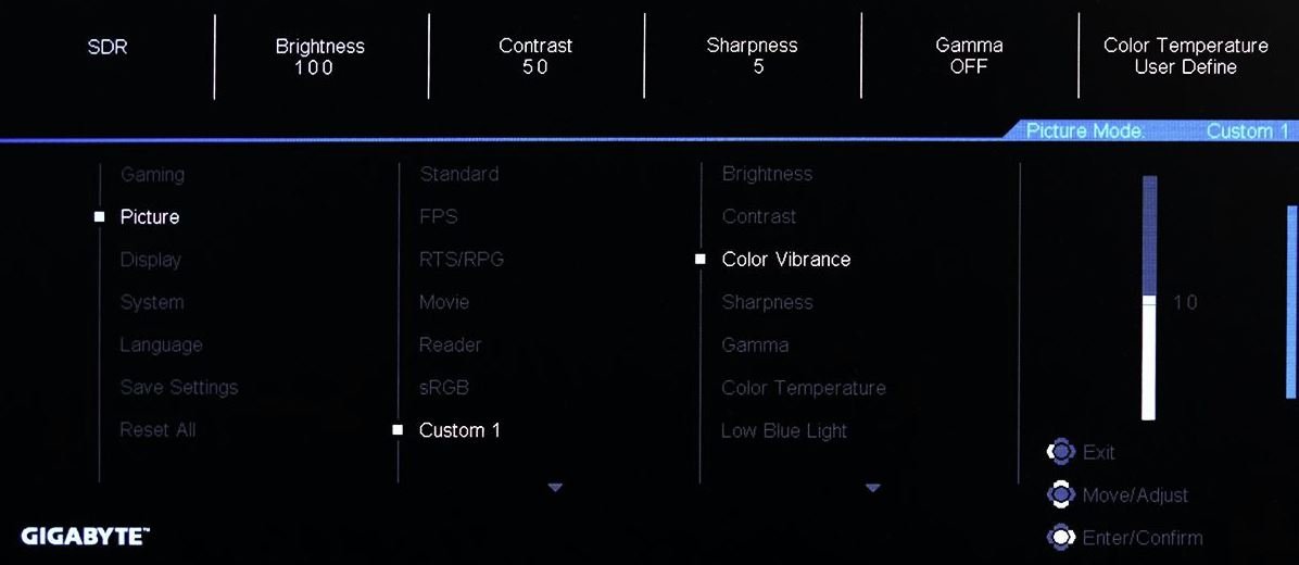 Color Vibrance Feature somewhat hidden in the picture settings