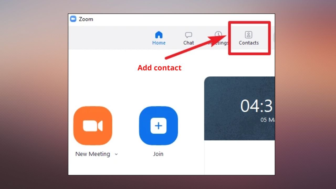 Add a contact on Zoom