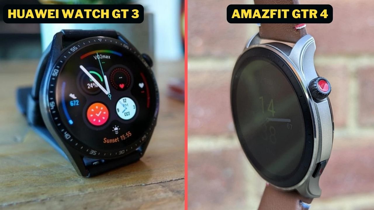 Huawei Watch GT 3 and Amazfit GTR 4 display