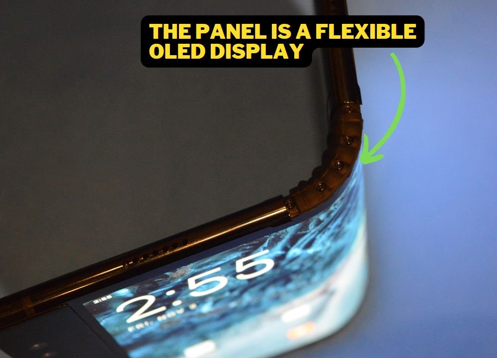The panel is a flexible OLED display