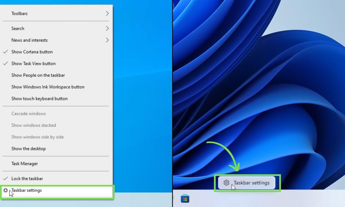 The taskbar in Windows 11 also undergoes several changes compared to Windows 10. 