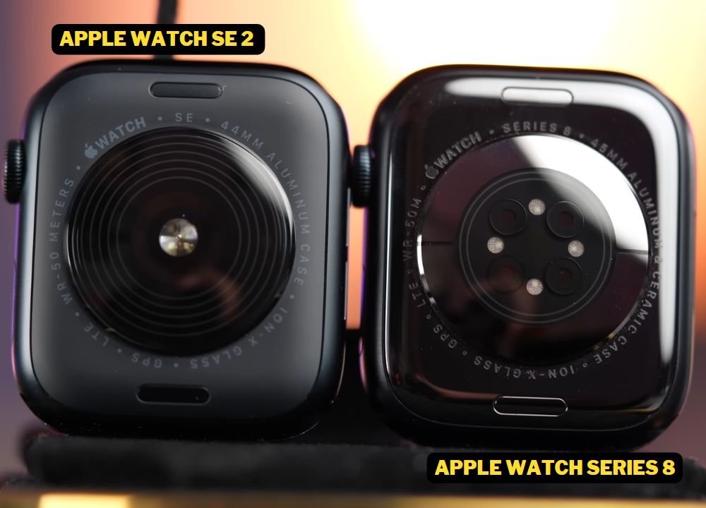 Apple Watch SE 2 vs Series 8 Rear