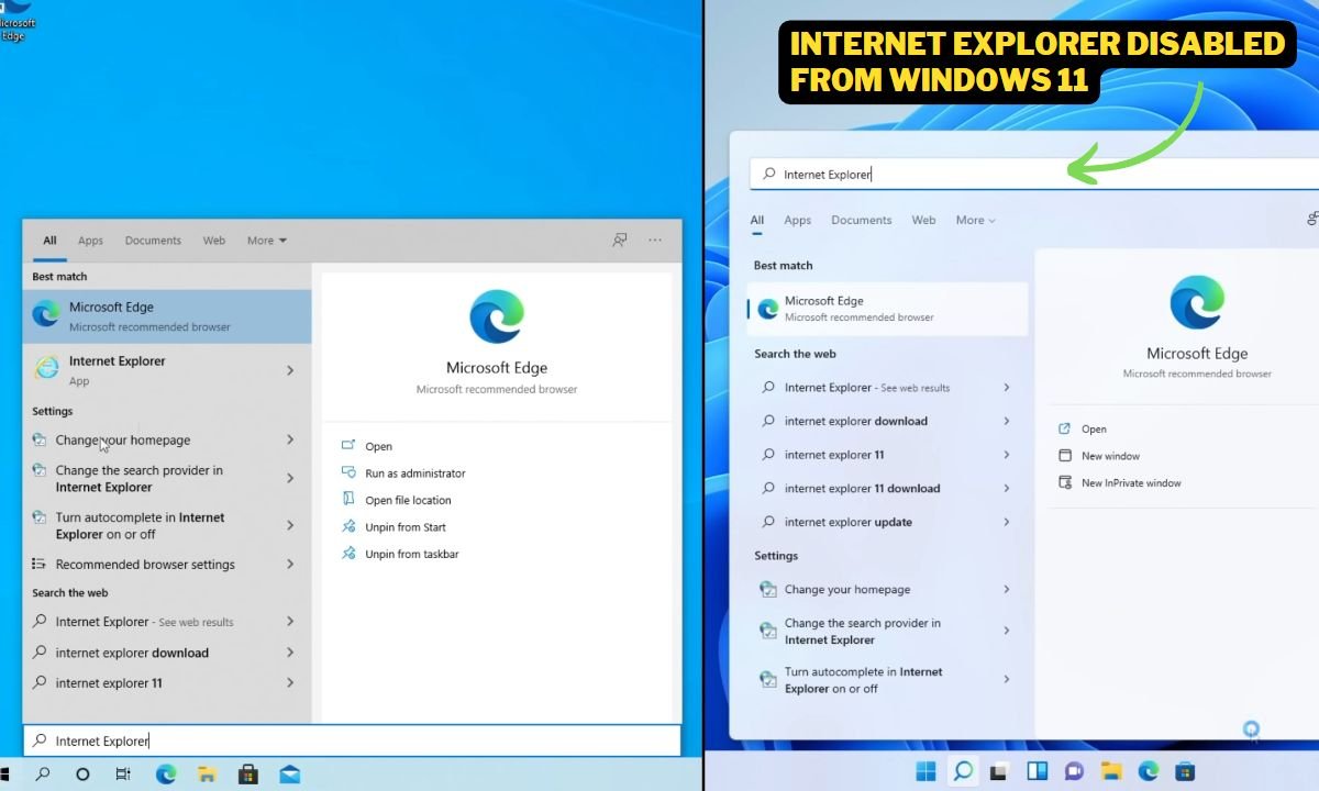 Internet Explorer finally disabled from windows 11