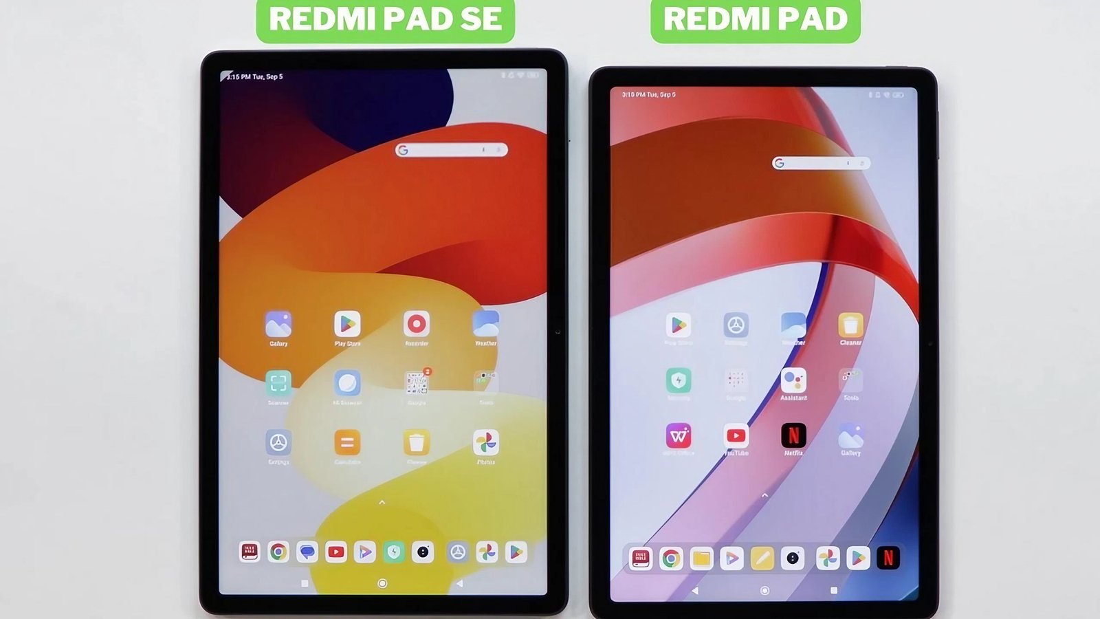 Redmi Pad SE vs Redmi Pad 2022 Display