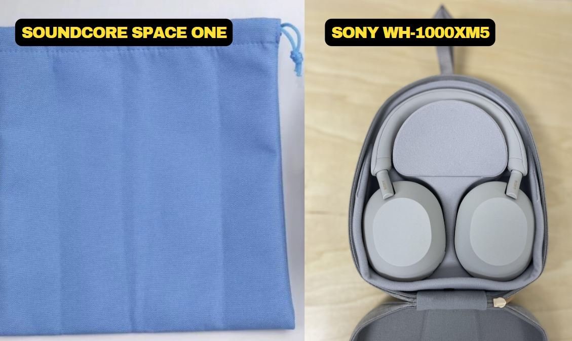 Soundcore Space One vs Sony WH-1000XM5 box